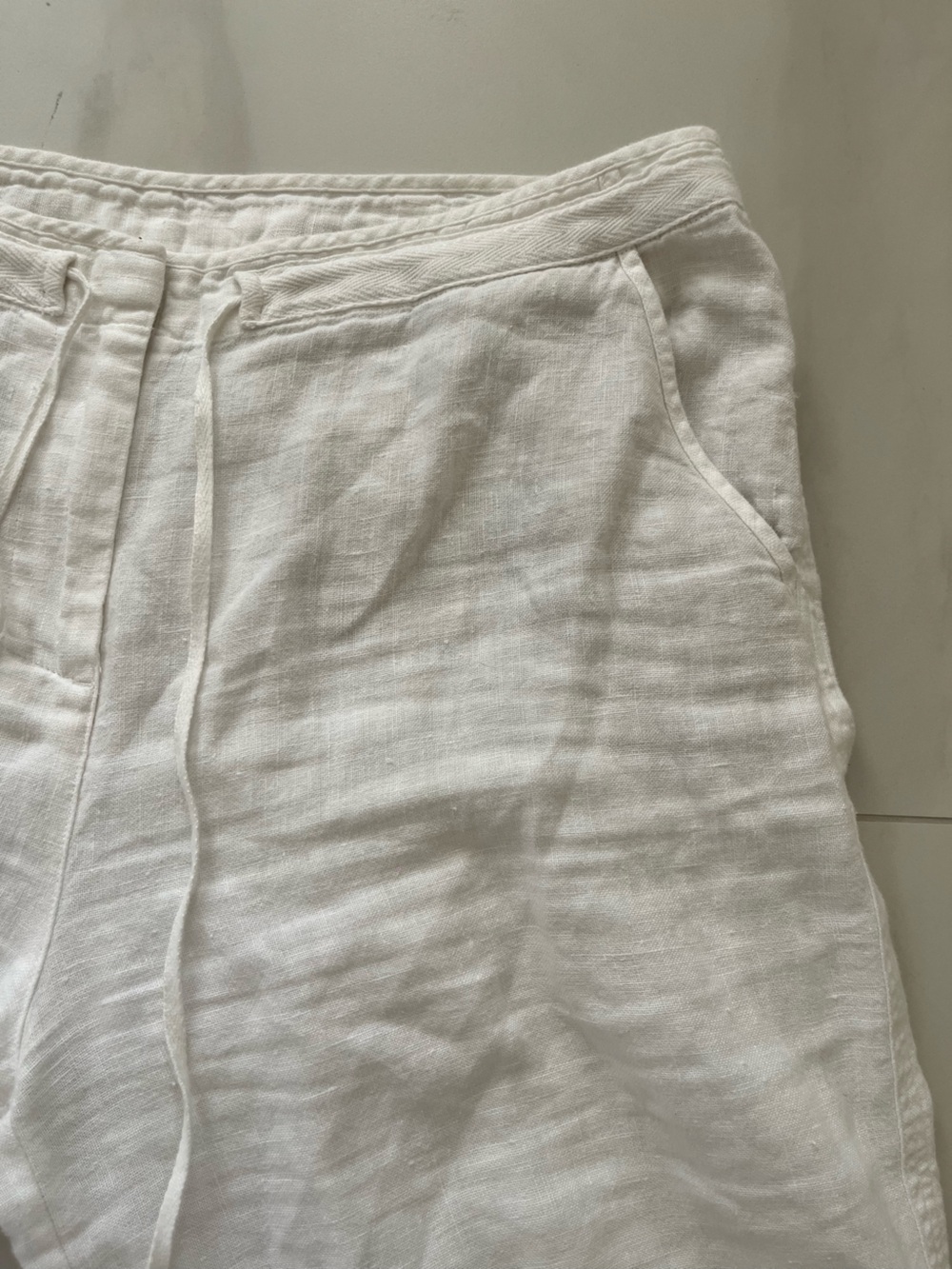 Talbots 100% linen White Wide-Leg Pants size 14 - Picture 8 of 13